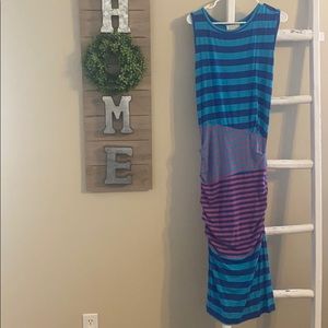 Nicole Miller artelier striped scrunch dress small